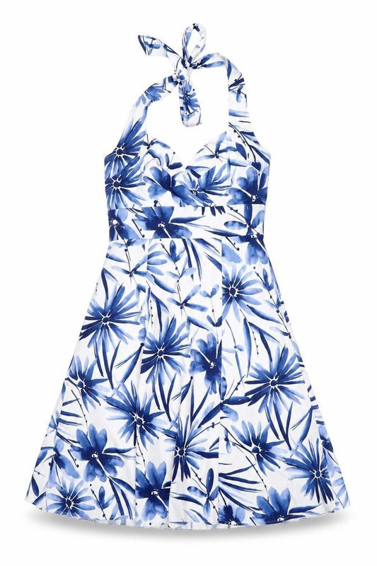 Wallis Women's Blue Floral A-Line Dress Size 10