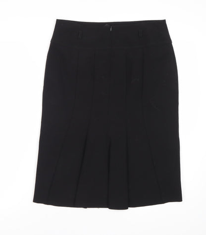 Back view of Principles Black Pleated Knee Length Skirt, size 10