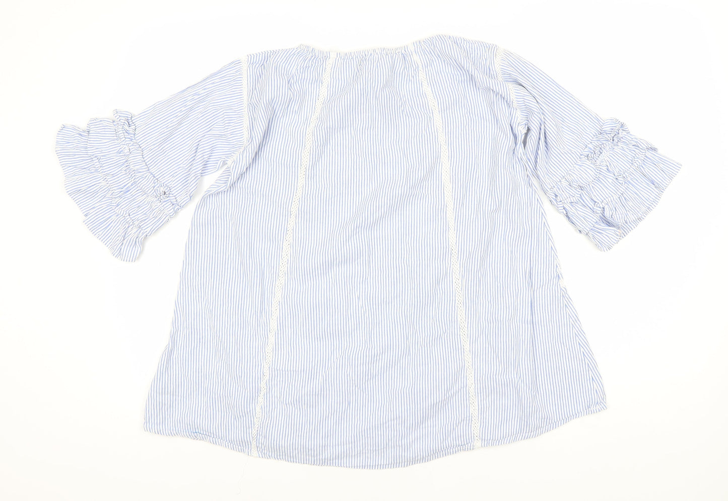 Next Teen Blue Striped Blouse, 3/4 Sleeve, Size 12