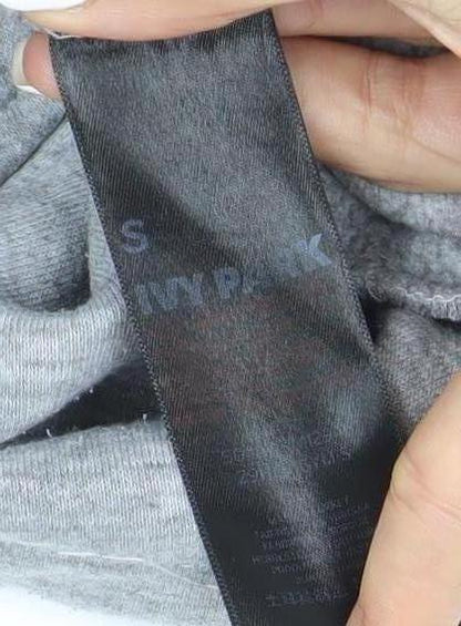 Close-up detail of Ivy Park Women’s Grey Pullover Hoodie, size S
