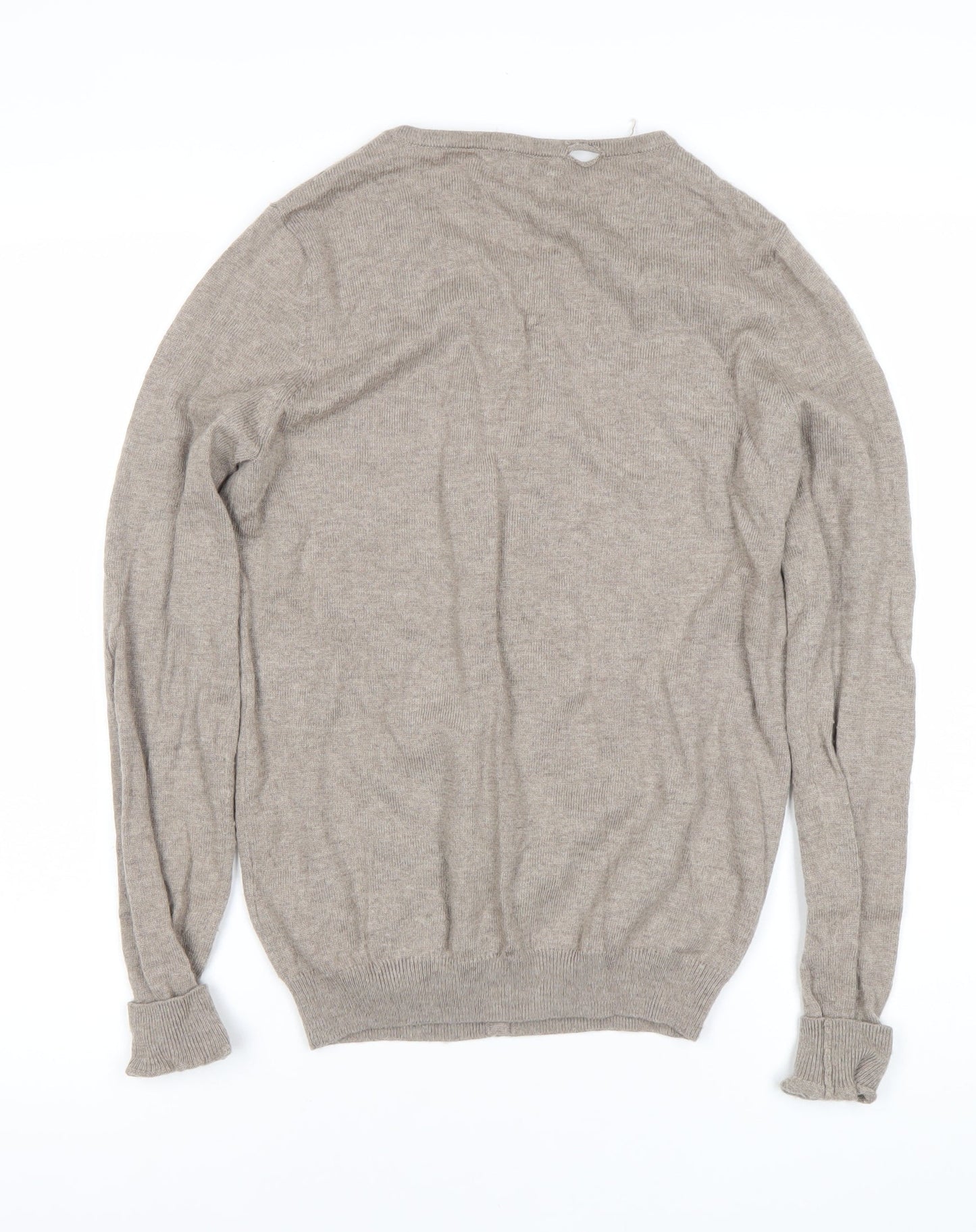 KEW 159 Womens Beige Cardigan M Knit Round Neck