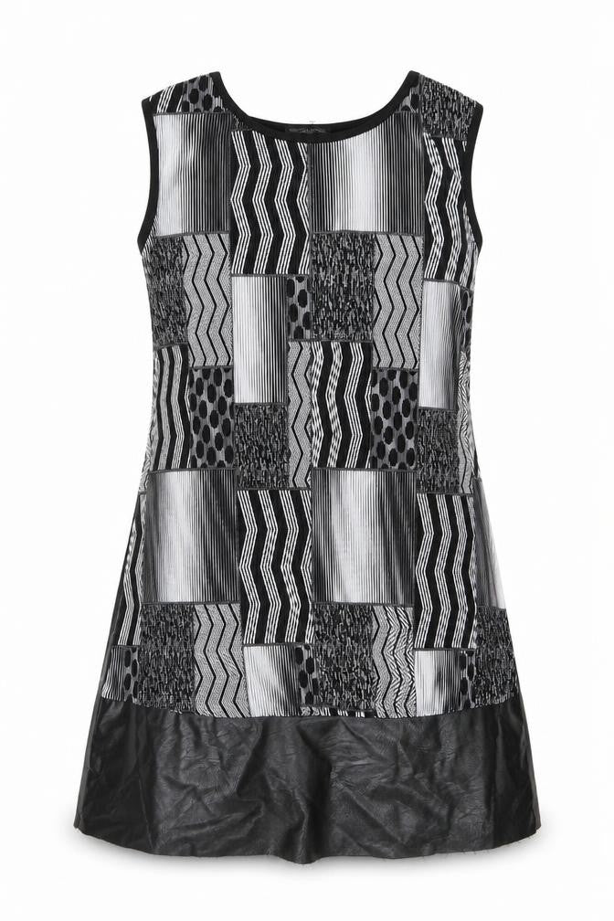 New Collection Italy Women's Black Geometric Casual Dress