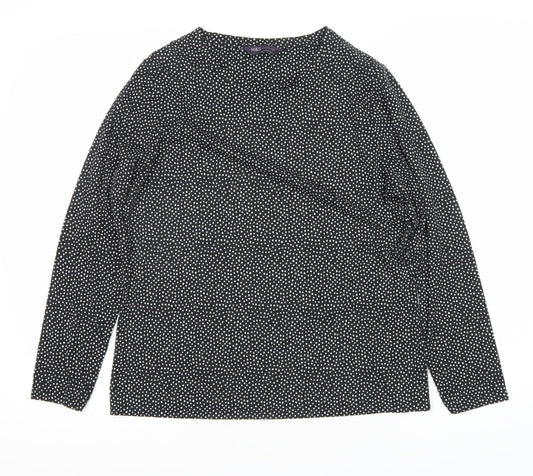 Marks and Spencer Black Polka Dot Top - Size 14