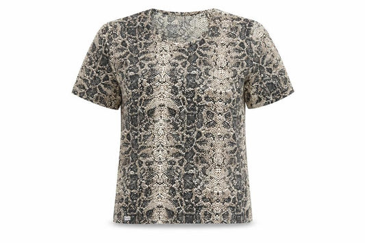 Front view of Boguar Women's Multicoloured Animal Print Top