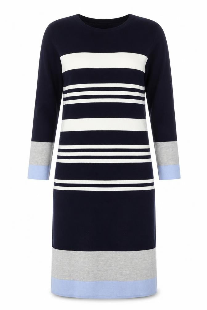 Oliver Bonas Women's Striped Knit Dress, Size 8, Multicoloured