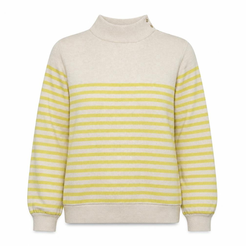 Next Women's Beige Striped Mock Neck Pullover Size 14