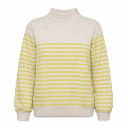Next Women's Beige Striped Mock Neck Pullover Size 14