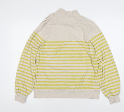 Next Women's Beige Striped Mock Neck Pullover Size 14
