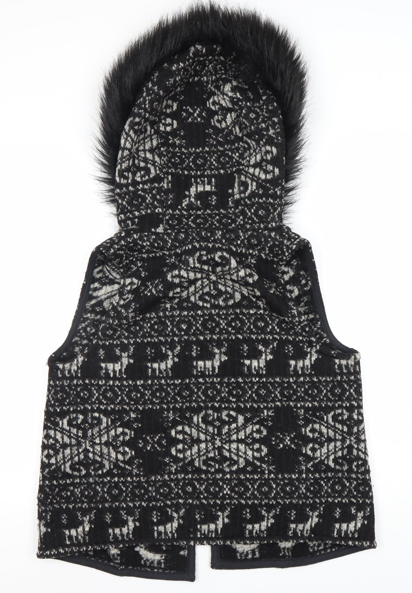 Zara Women’s Black Wool Hooded Waistcoat M
