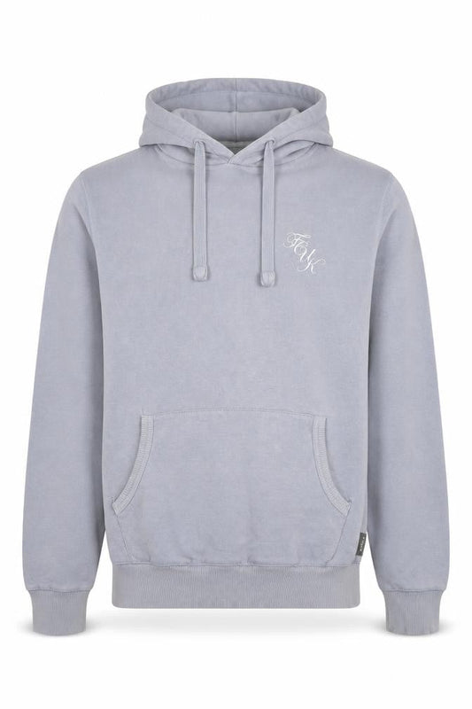 Front view of French Connection Men's Grey Hoodie, size M, Pullover