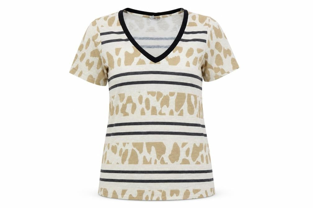 ASOS Women's Beige V-Neck T-Shirt Size 6, Casual Summer Top