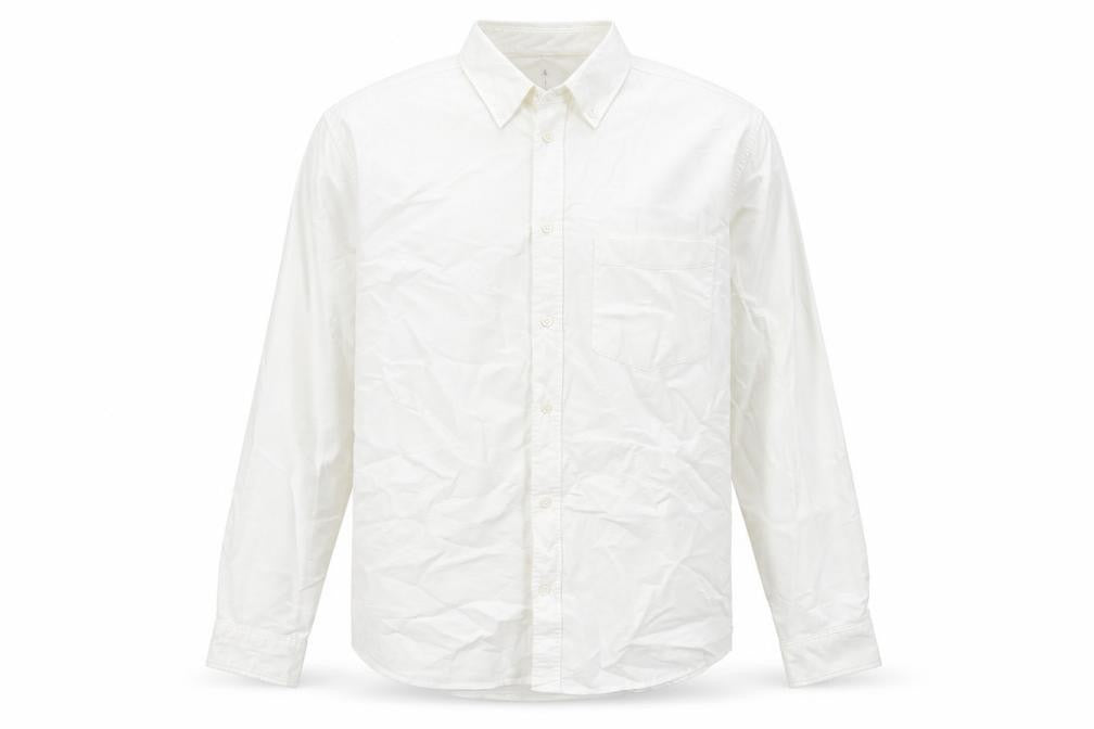 H&M Men’s White Regular Fit Cotton Shirt L Button-Up