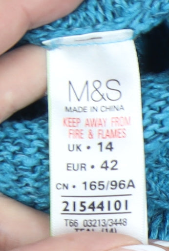 Marks and Spencer Women's Blue Pullover Jumper Size 14