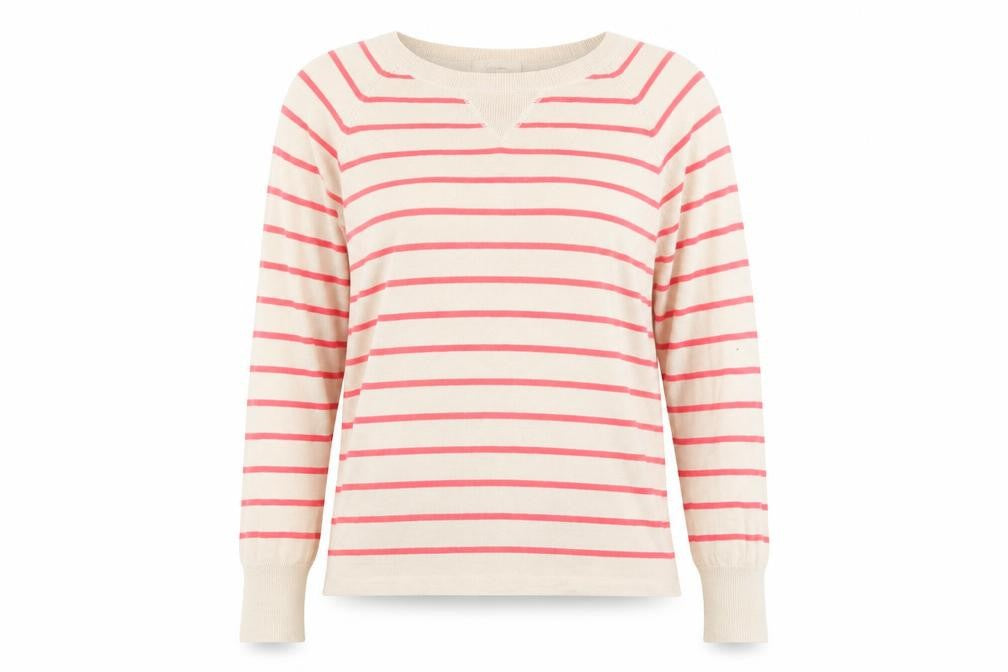 Linea Women's Beige Striped Pullover Jumper M