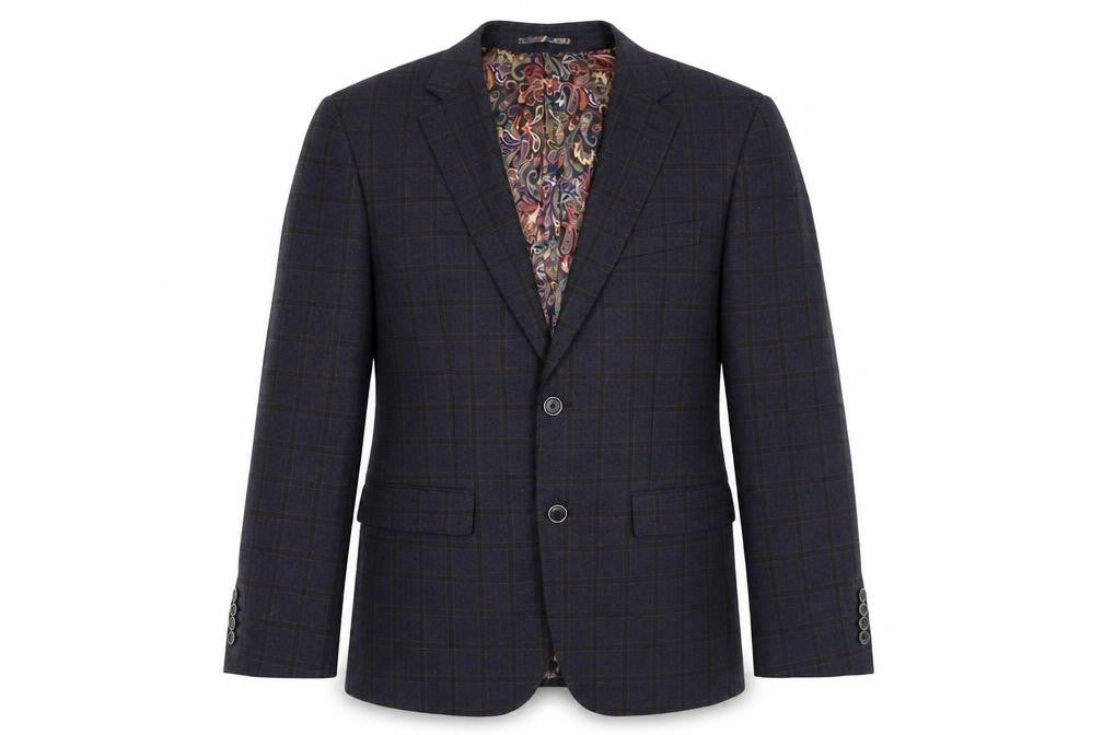 Skopes Men's Blue Check Blazer, Size 40R Classic Fit
