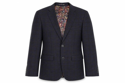 Skopes Men's Blue Check Blazer, Size 40R Classic Fit