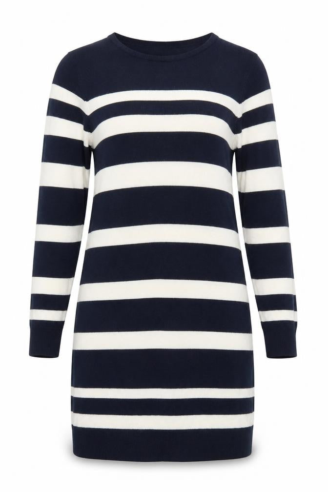 Cinema Club Women's Blue Striped Knit Dress