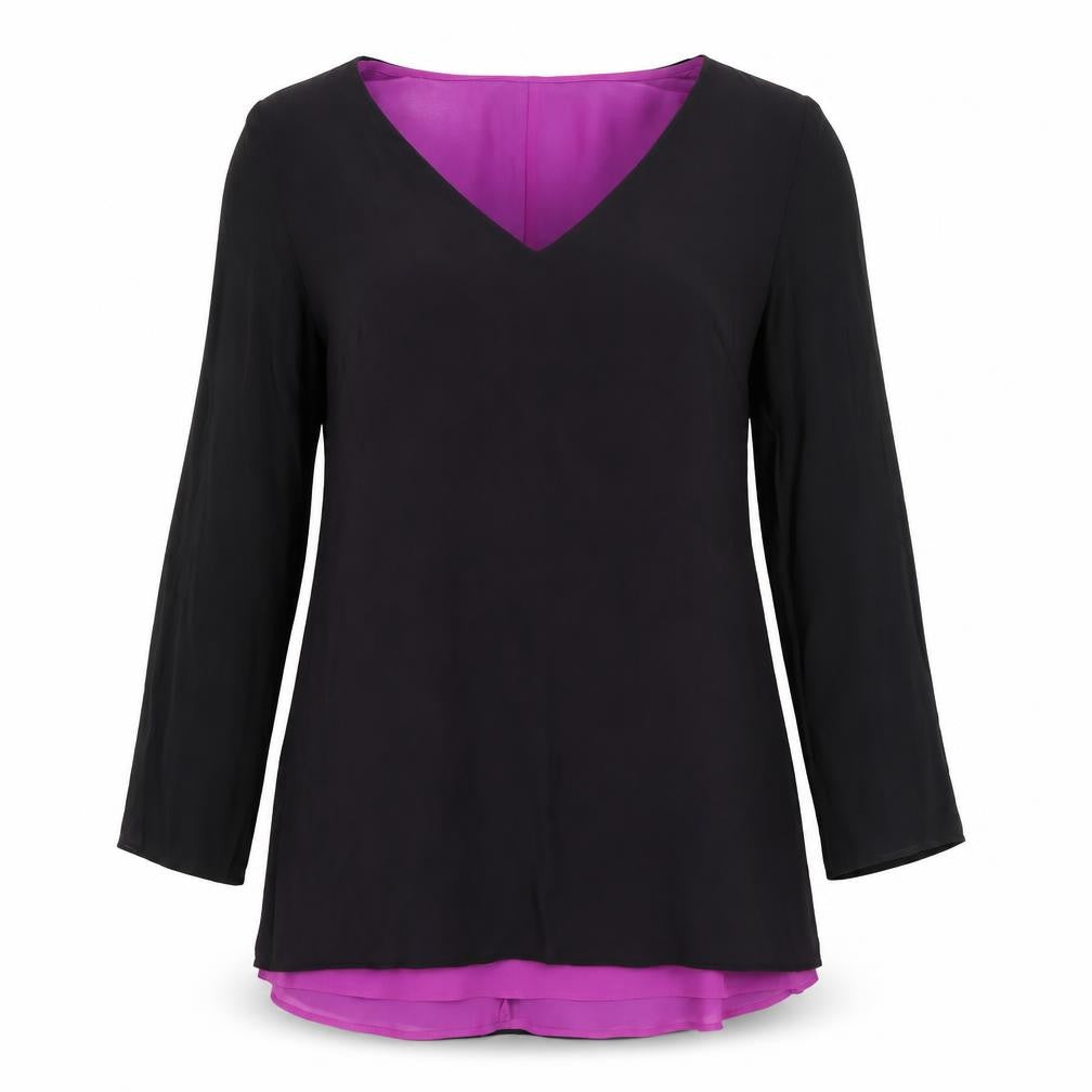 Anna Scholz Women's Purple Silk Blouse Size 14