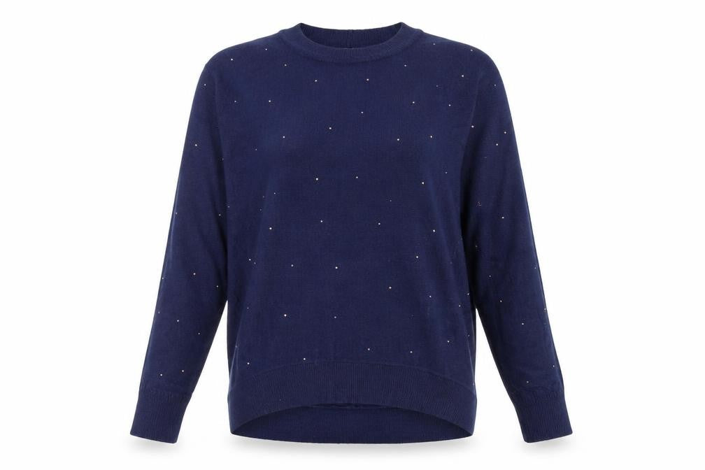 Next Women's Blue Pullover Jumper, M, Studded