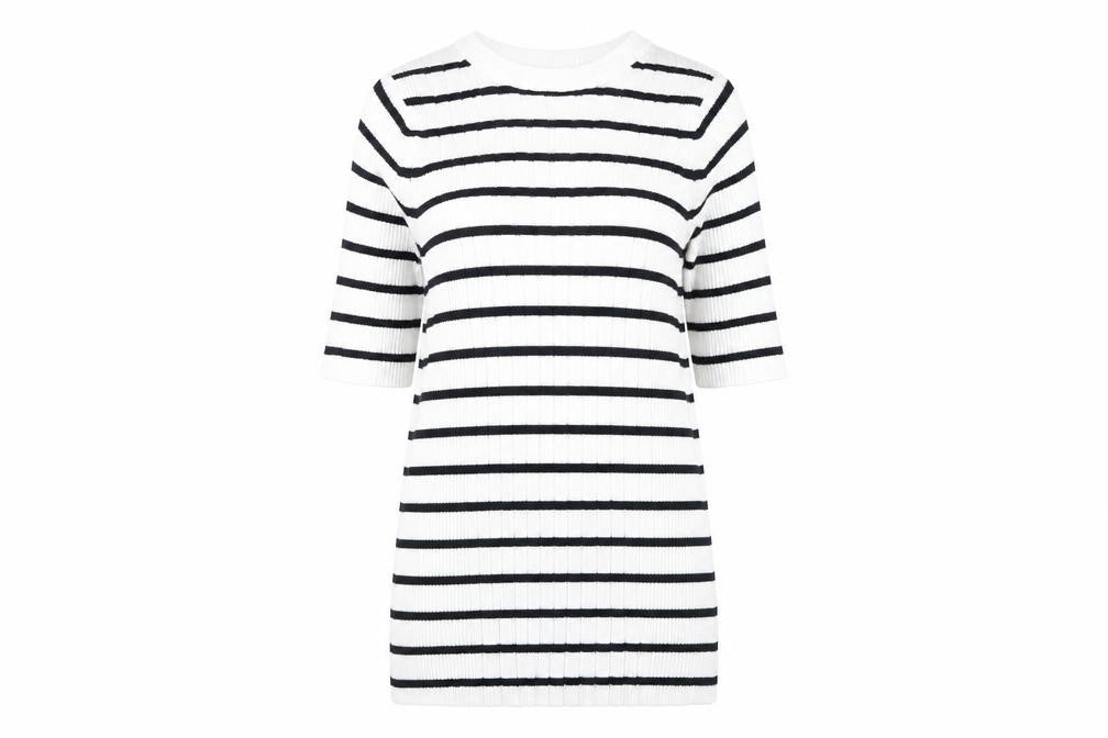 Marks & Spencer Women's White Striped Pullover Jumper