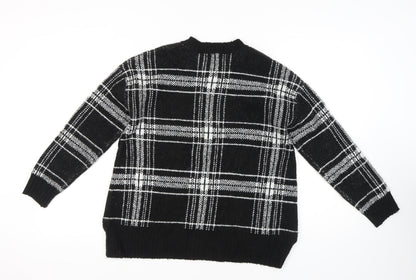 Marks & Spencer Women's Black Plaid Pullover Jumper M