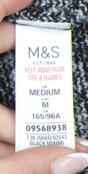 Marks & Spencer Women's Black Plaid Pullover Jumper M