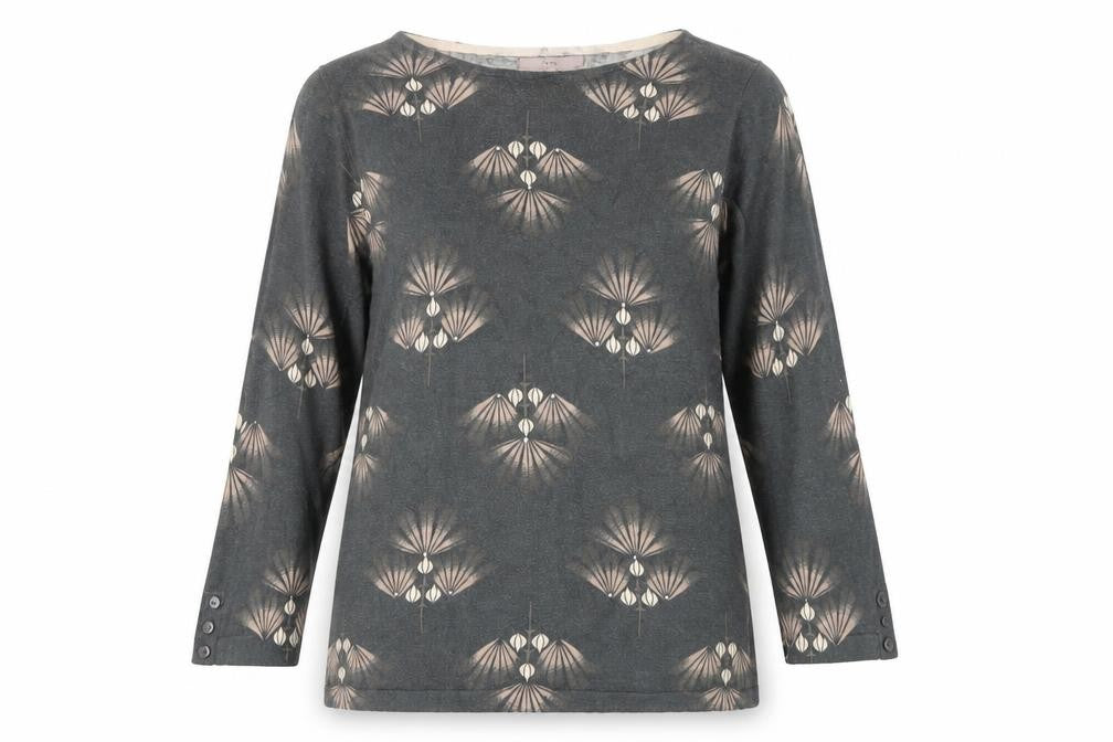 Next Women Grey Boat Neck Geometric Jumper Size 16