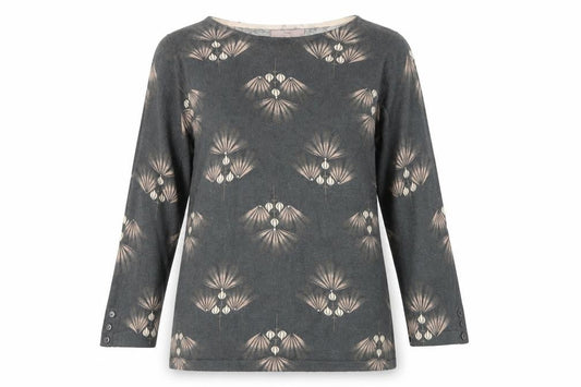 Next Women Grey Boat Neck Geometric Jumper Size 16