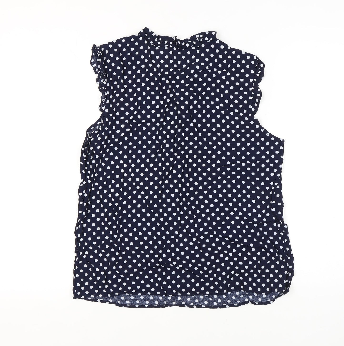 Cortefiel Women's Blue Polka Dot Blouse Size 16