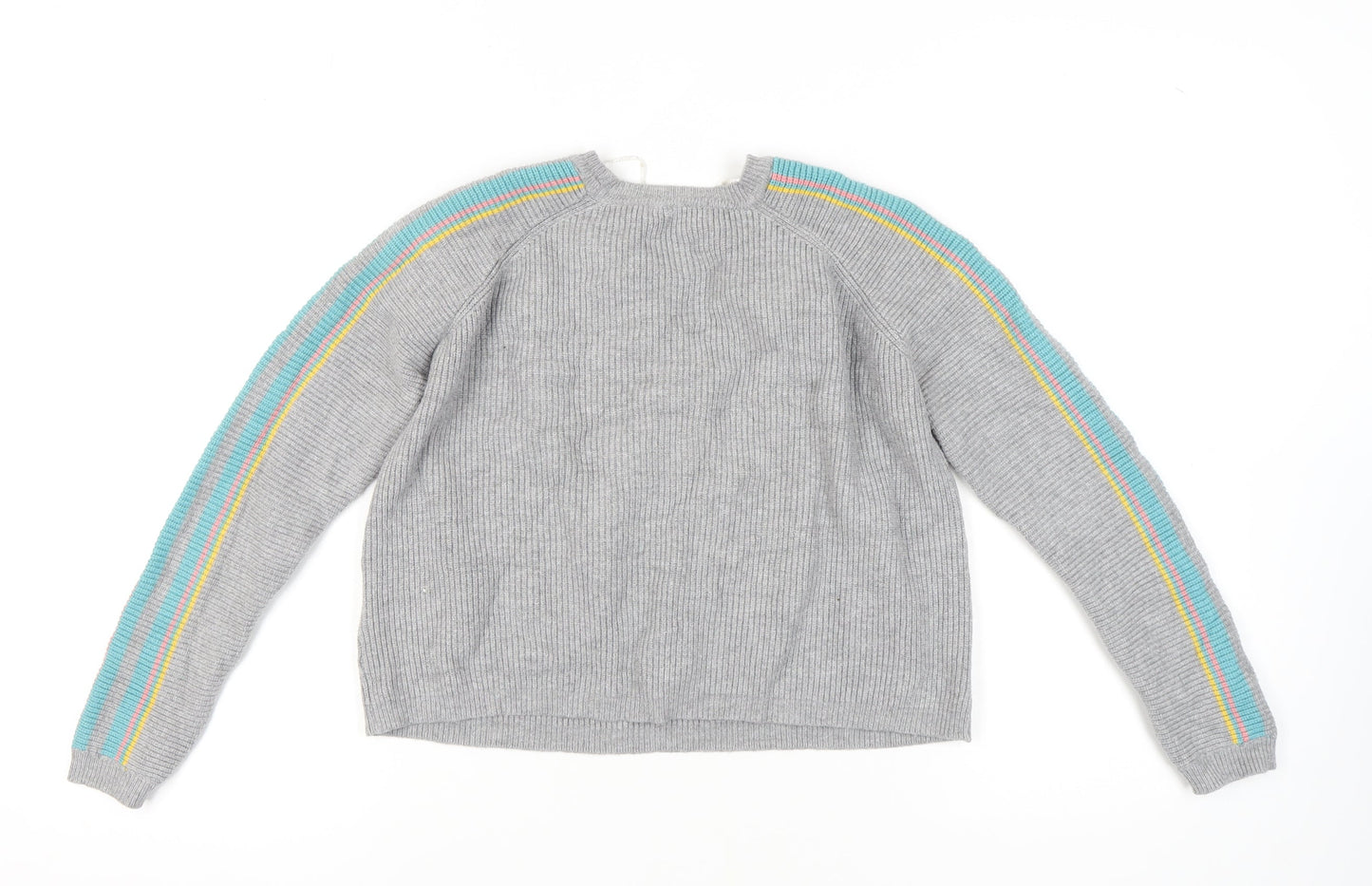 Pull&Bear Women's Grey Knit Jumper Medium