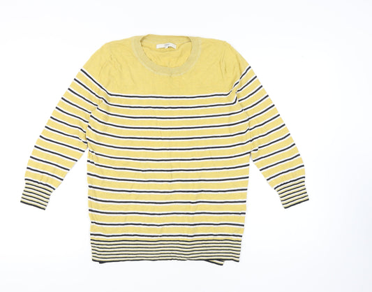 Next Women's Yellow Striped Pullover Jumper Size 12