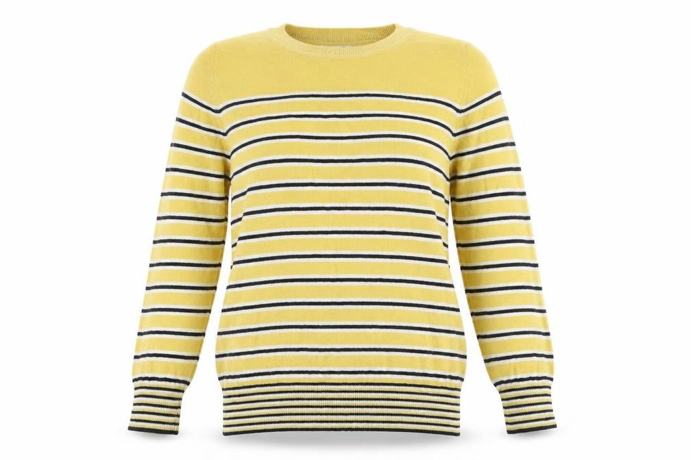Next Women's Yellow Striped Pullover Jumper Size 12
