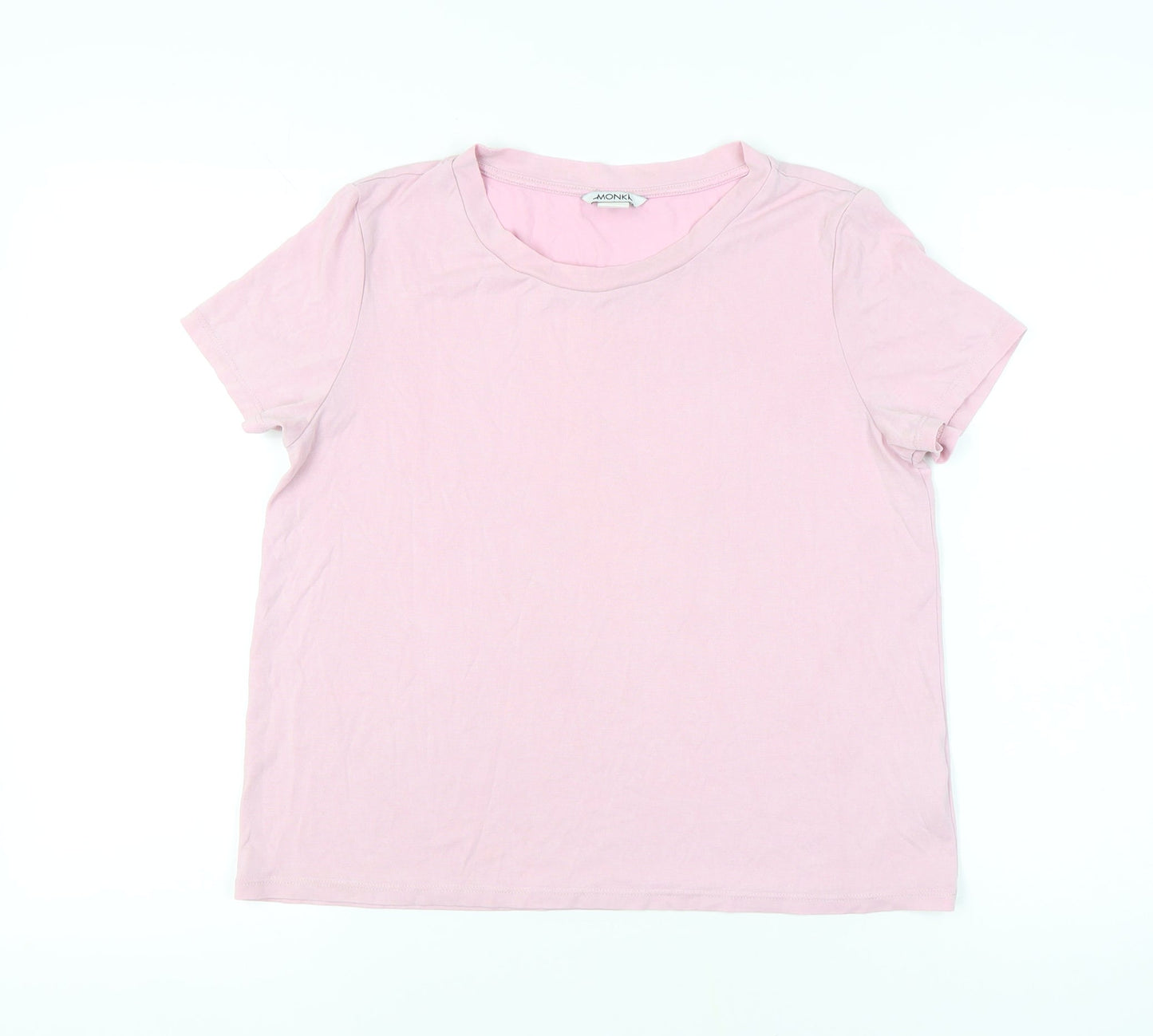 Monki Women's Pink Basic T-Shirt Size M with Crew Neck