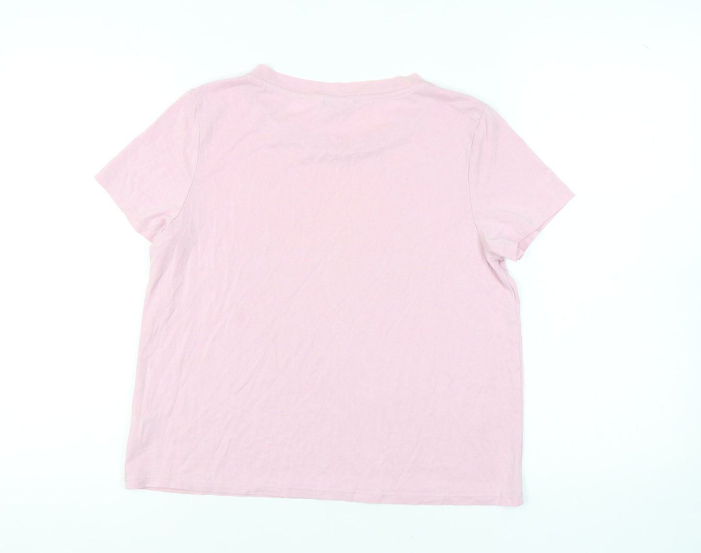 Monki Women's Pink Basic T-Shirt Size M with Crew Neck