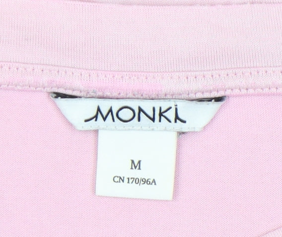 Monki Women's Pink Basic T-Shirt Size M with Crew Neck