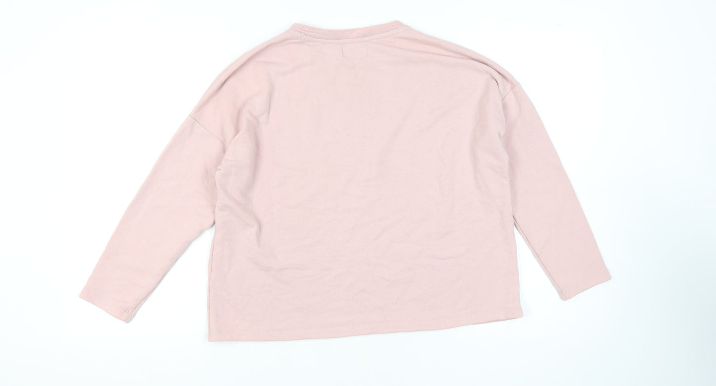 Pull&Bear Women's Pink Pullover Sweatshirt, Size S