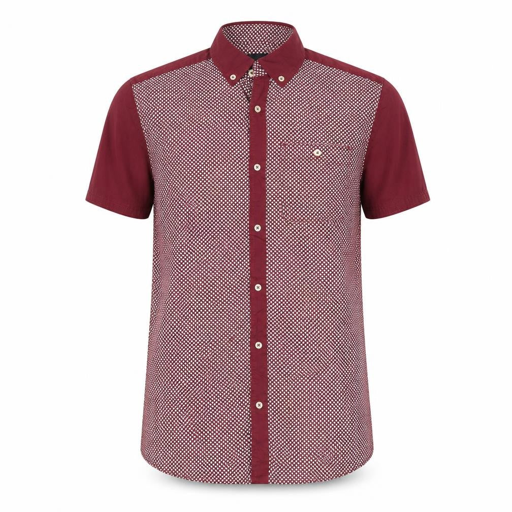 Next Men's Red Geometric XS Short Sleeve Shirt