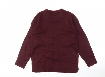 New Look Women's Red Crew Neck Pullover Jumper, Size S