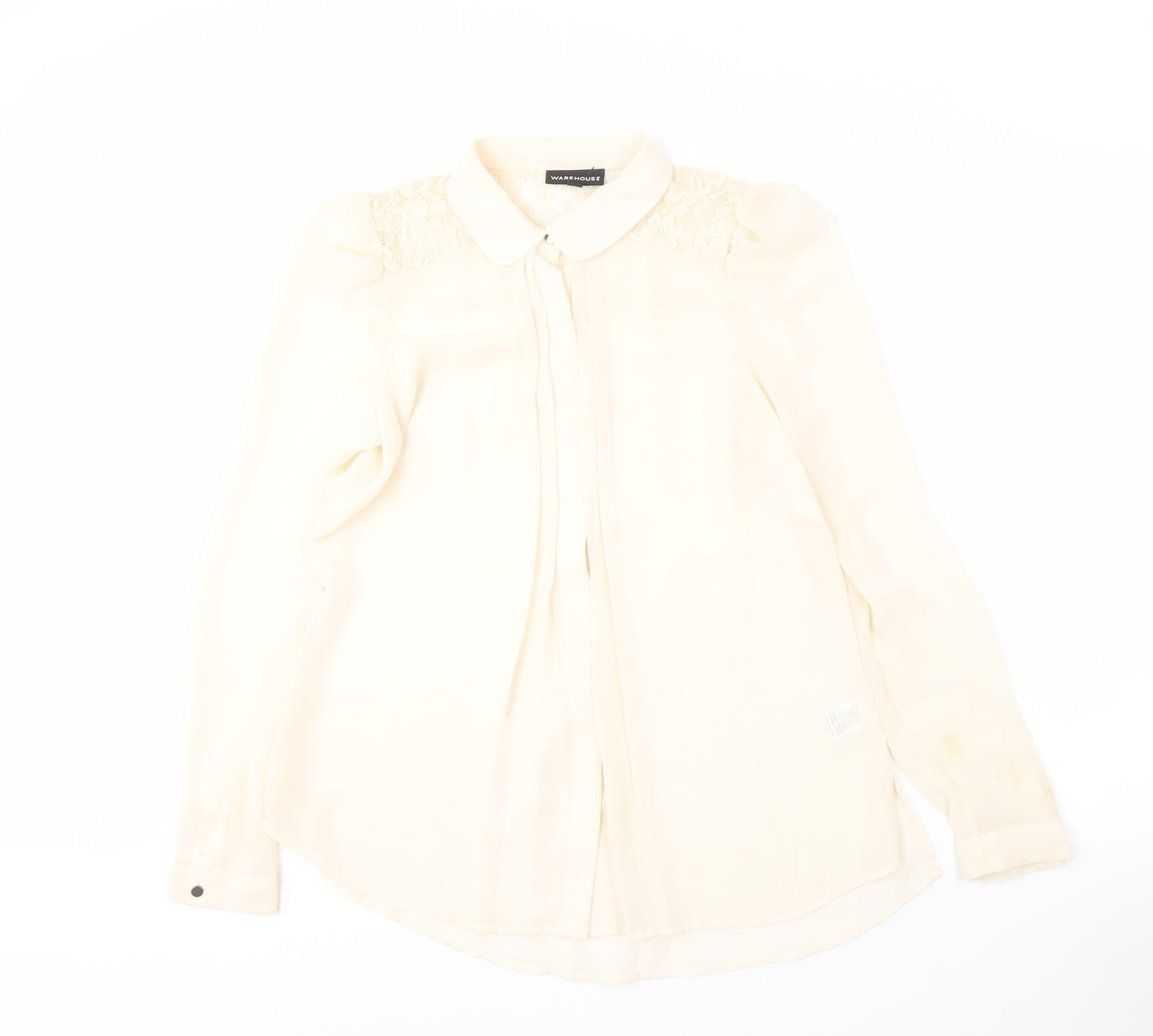 Warehouse Women's Beige Lace Blouse UK 10
