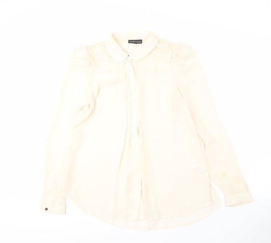Warehouse Women's Beige Lace Blouse UK 10