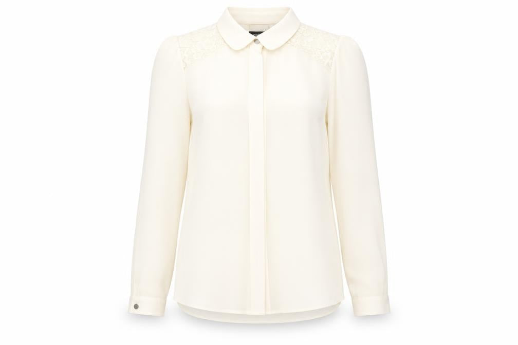 Warehouse Women's Beige Lace Blouse UK 10