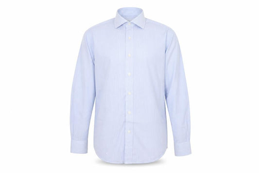 The Savile Row Men's Blue Striped Shirt 15 Slim Fit