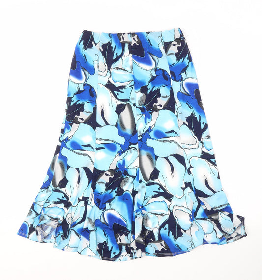 Saloos Women's Blue Floral Skirt, Size 14