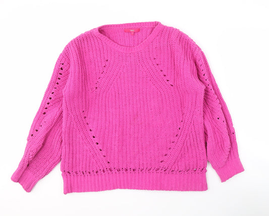 Next Women’s Pink Crew Neck Knit Pullover Jumper S