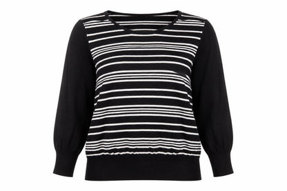 Next Women's Black Striped Pullover Jumper Size 18