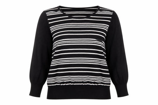 Next Women's Black Striped Pullover Jumper Size 18