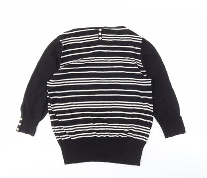 Next Women's Black Striped Pullover Jumper Size 18