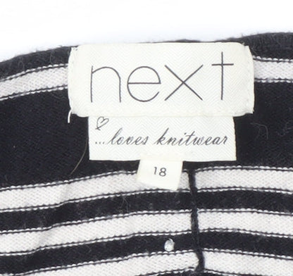 Next Women's Black Striped Pullover Jumper Size 18