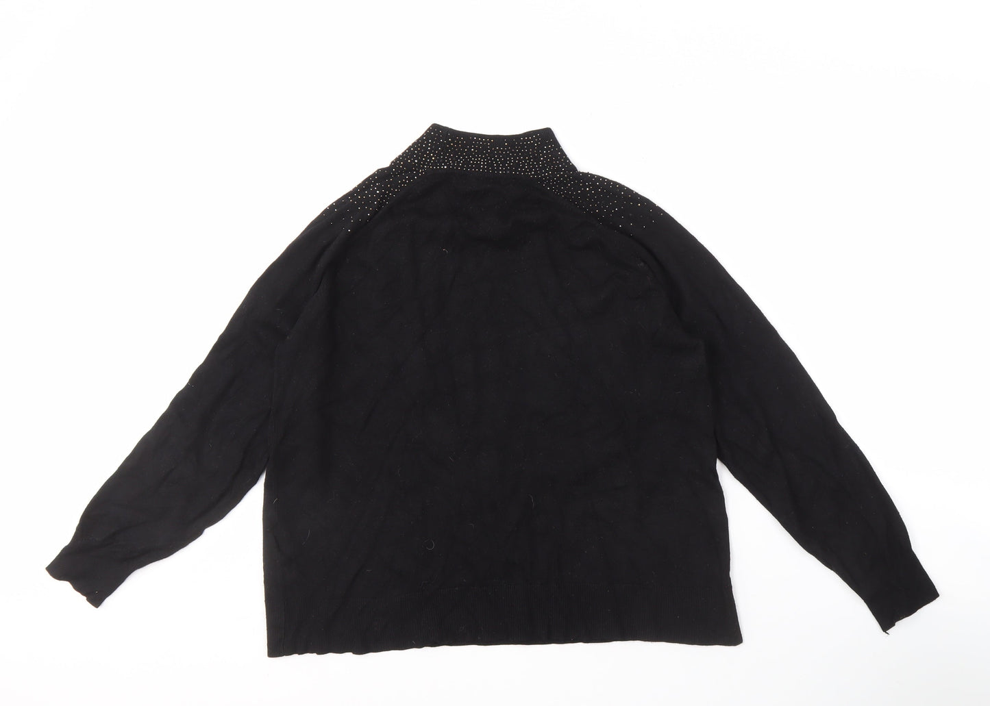 Sfera Women's Black Studded Pullover Jumper L
