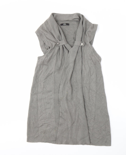 Marks and Spencer Women's Grey Knit Open Front Vest Size 14
